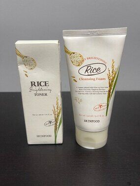 SKINFOOD Rice Brightening Toner + Cleanser Set K-Beauty Korea